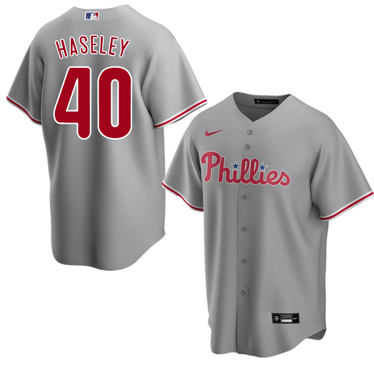 Nike Men #40 Adam Haseley Philadelphia Phillies Baseball Jerseys Sale-Gray